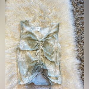 Green Tie-Dye Sleeveless Top